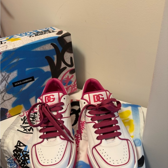 Dolce & Gabbana Fuchsia and White Sneakers - Picture 3 of 3